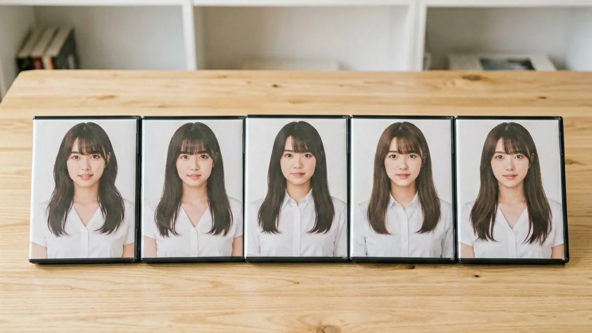 北条麻妃作品片单总览封面图，展示多张代表作封面并排陈列于桌面，背景为简洁的白色收纳架